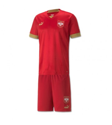 Serbien Replika Babytøj Hjemmebanesæt Børn VM 2022 Kortærmet (+ Korte bukser)